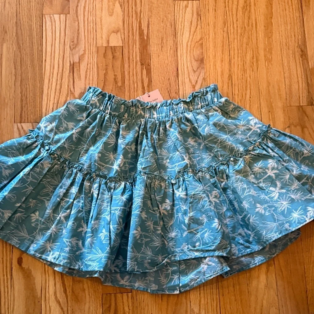 Eberjey sz S NWT Tropical Toucan Nellie Skirt Blue Floral 100% cotton new w/ tag